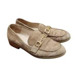 STUART WEITZMAN Owen buckle-embellished suede loafers Women's Size 6