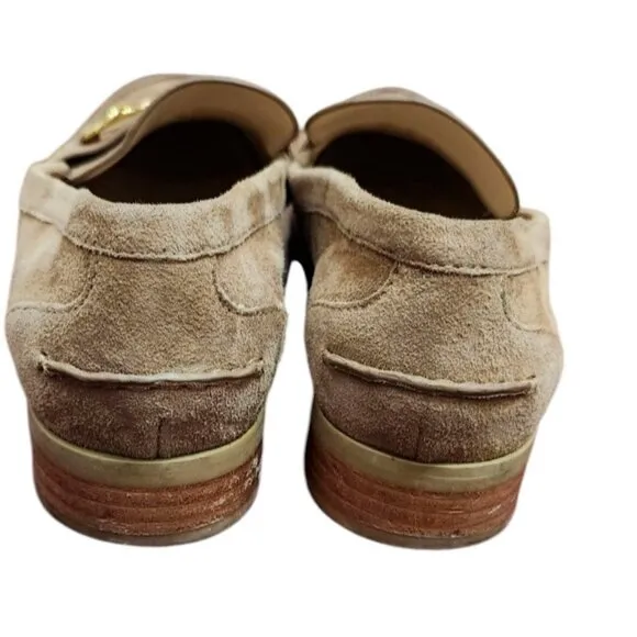 STUART WEITZMAN Owen buckle-embellished suede loafers Women's Size 6