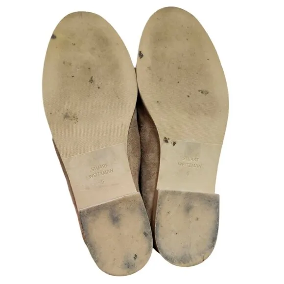 STUART WEITZMAN Owen buckle-embellished suede loafers Women's Size 6