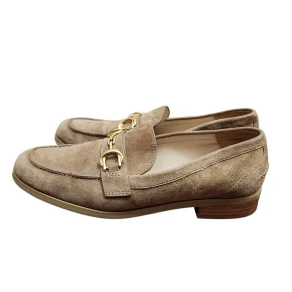 STUART WEITZMAN Owen buckle-embellished suede loafers Women's Size 6