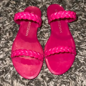 Stuart Weitzman Pink Braided Flat Sandals