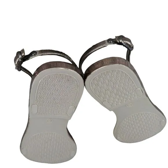 Stuart Weitzman Shoes Womens 6 Sandals Gelfisher Fashion Metallic Slingback Flat