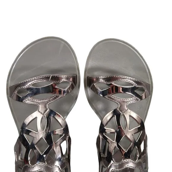 Stuart Weitzman Shoes Womens 6 Sandals Gelfisher Fashion Metallic Slingback Flat