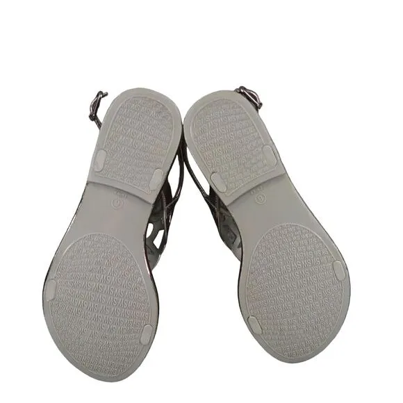 Stuart Weitzman Shoes Womens 6 Sandals Gelfisher Fashion Metallic Slingback Flat