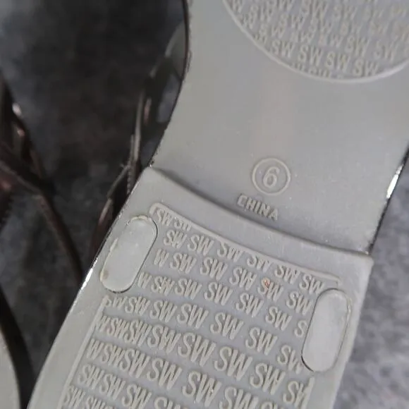 Stuart Weitzman Shoes Womens 6 Sandals Gelfisher Fashion Metallic Slingback Flat