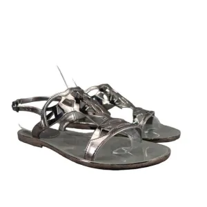 Stuart Weitzman Shoes Womens 6 Sandals Gelfisher Fashion Metallic Slingback Flat