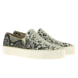 Stuart Weitzman Size 7 Gray White Sneakers Shoes Snakeskin Nuggets Slip-On
