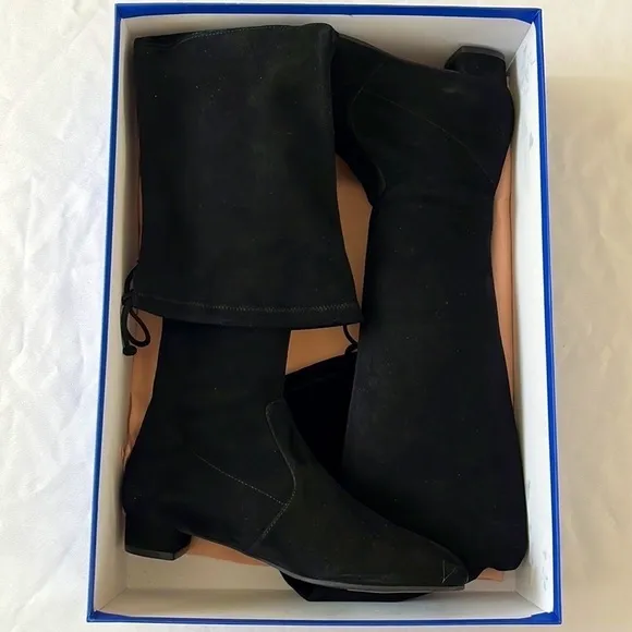 Stuart Weitzman Suede Genna 25 Over the Knee City Boot Size 6.5 Black Pull On