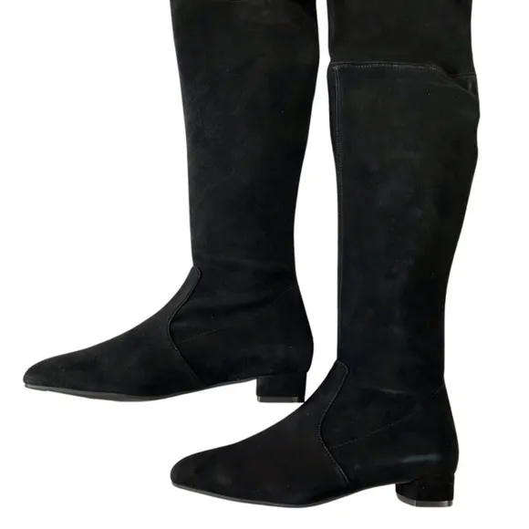 Stuart Weitzman Suede Genna 25 Over the Knee City Boot Size 6.5 Black Pull On