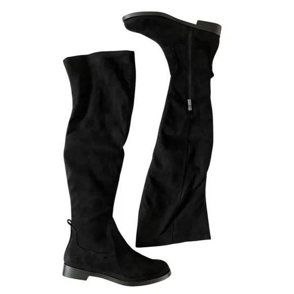 Stuart Weitzman Suede Genna 25 Over the Knee City Boot Size 6.5 Black Pull On