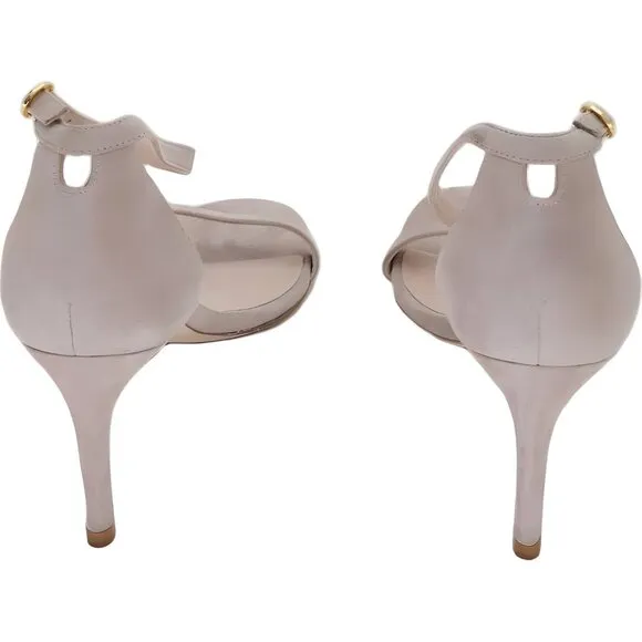 Stuart Weitzman Suede Sandal Beige Women's 8.5 C EU 39