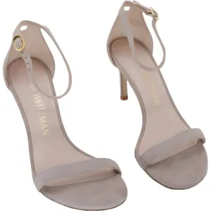 Stuart Weitzman Suede Sandal Beige Women's 8.5 C EU 39