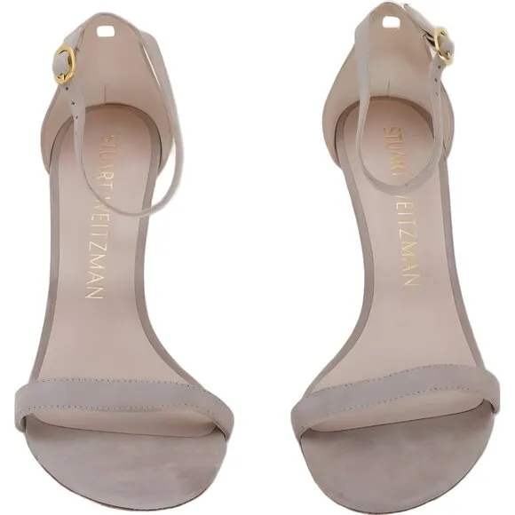 Stuart Weitzman Suede Sandal Beige Women's 8.5 C EU 39