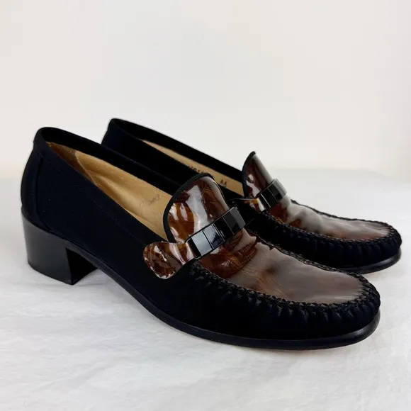 Stuart Weitzman Vintage Black and Brown Loafers