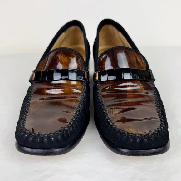 Stuart Weitzman Vintage Black and Brown Loafers