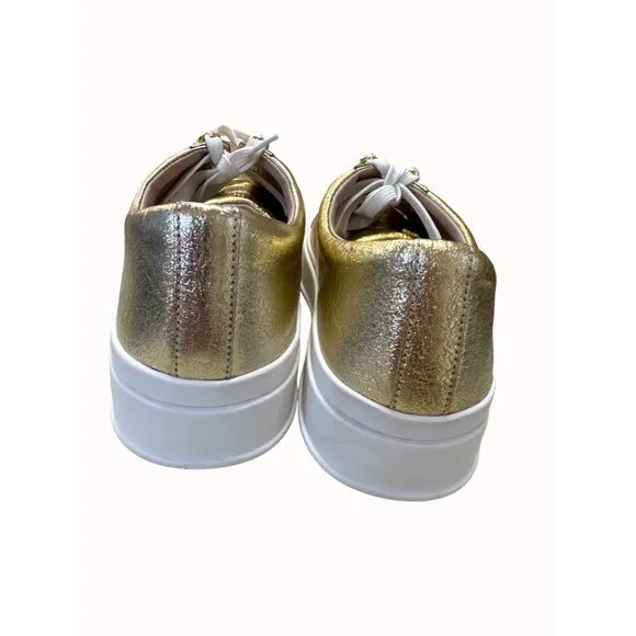 Stuart Weitzman Women’s Gold Shimmer Shoe/Sneakers Sz 9.5 SKU 5033