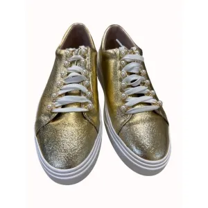 Stuart Weitzman Women’s Gold Shimmer Shoe/Sneakers Sz 9.5 SKU 5033