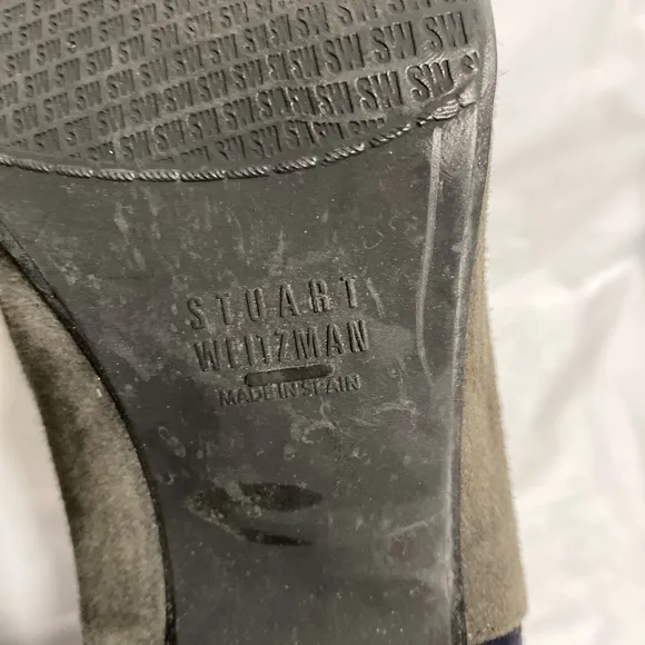 Stuart Weitzman Womens Imback Ankle Boots Blue Grey Suede Size 11.5￼