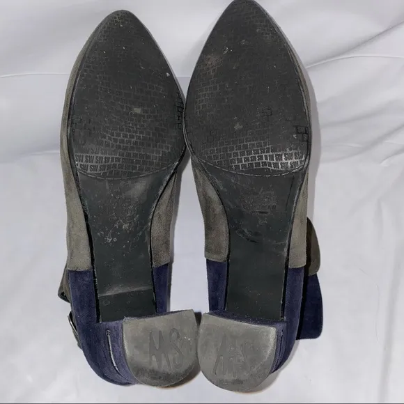 Stuart Weitzman Womens Imback Ankle Boots Blue Grey Suede Size 11.5￼