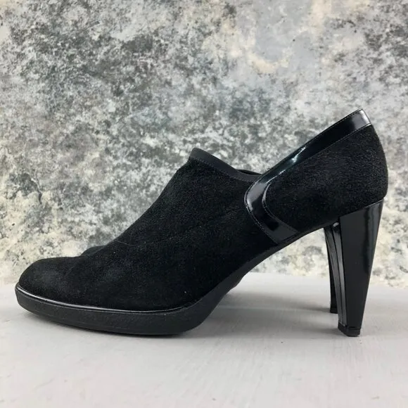 Stuart Weitzman Women's Size 7M Black Bluff Suede High Heel Booties Pumps SPAIN