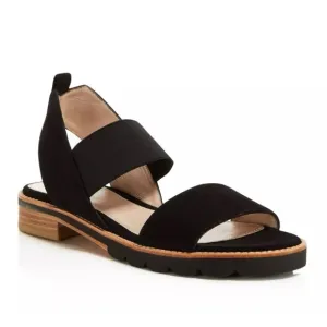 Stuart Weitzman Womens Topical Flat Sandals Black Slingback Suede Size 8.5 US