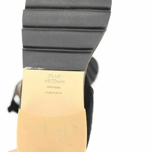 Stuart Weitzman Womens Topical Flat Sandals Black