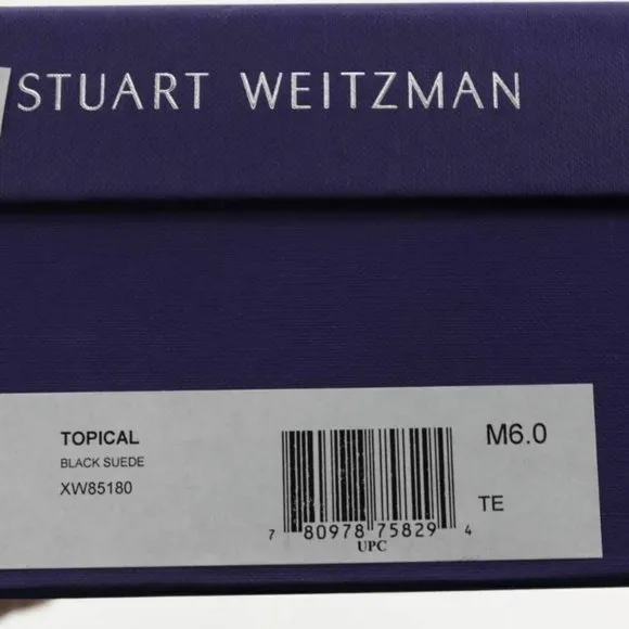 Stuart Weitzman Womens Topical Flat Sandals Black