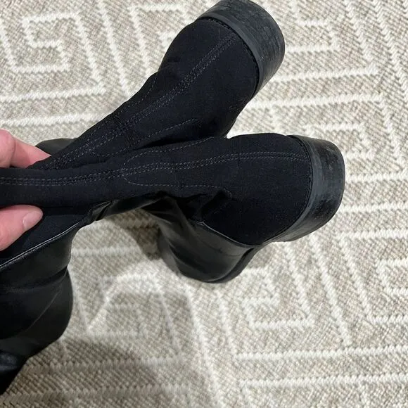 Stuart Weitzman 50/50 Leather Suede Over the Knee Boots Size 7 Black