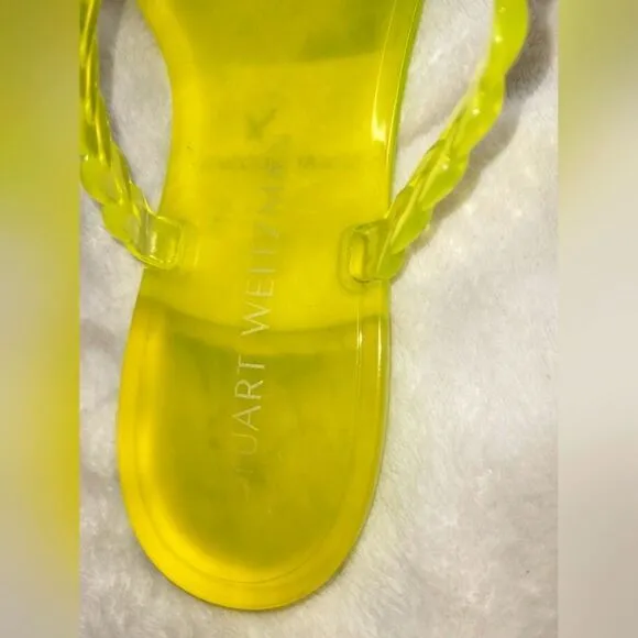 Stuart Weitzman Braida Sawyer Jelly Sandals, Women's sz 10, Yellow.