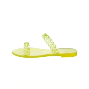 Stuart Weitzman Braida Sawyer Jelly Sandals, Women's sz 10, Yellow.