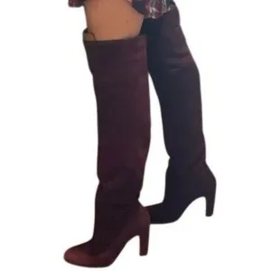 Stuart Weitzman burgundy suede boots