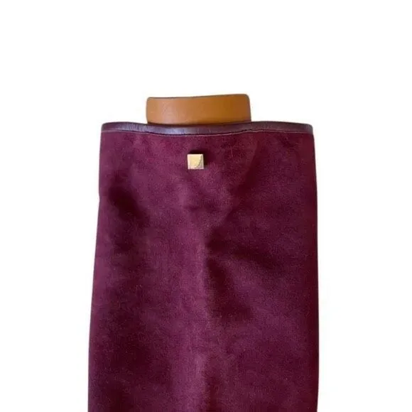 Stuart Weitzman burgundy suede boots