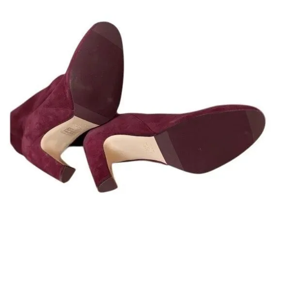 Stuart Weitzman burgundy suede boots