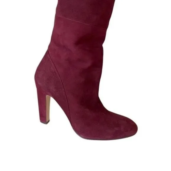 Stuart Weitzman burgundy suede boots