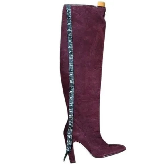 Stuart Weitzman burgundy suede boots