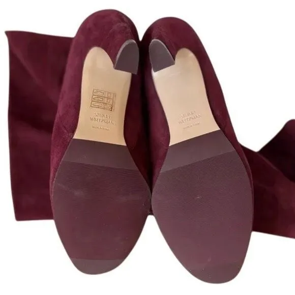Stuart Weitzman burgundy suede boots