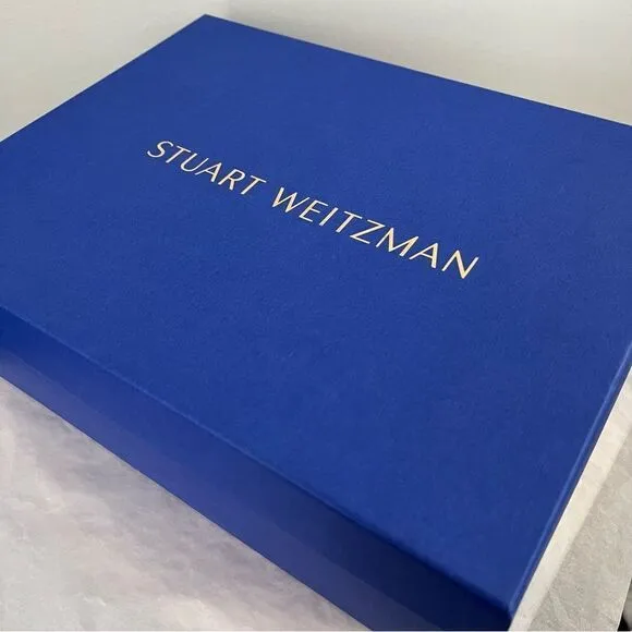Stuart Weitzman's Nudistcurve Shimmery Ankle Strap Sandals Silver Size 6.5B NIB