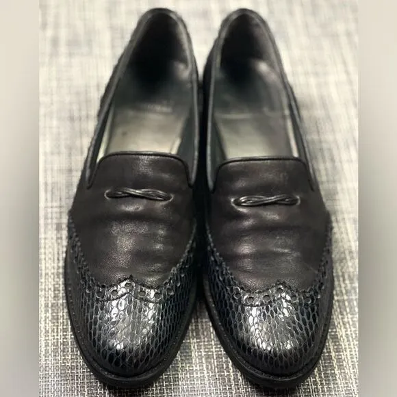 Stuart Weitzman Black Leather Loafers