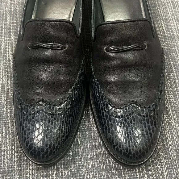 Stuart Weitzman Black Leather Loafers