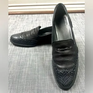 Stuart Weitzman Black Leather Loafers