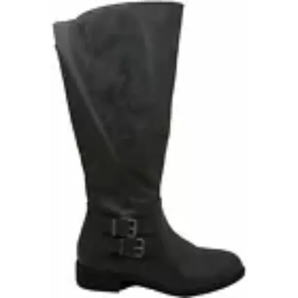 Style &amp; Co. Milah Women's Brown Leather Almond Toe Knee High Tall Riding Boot 5
