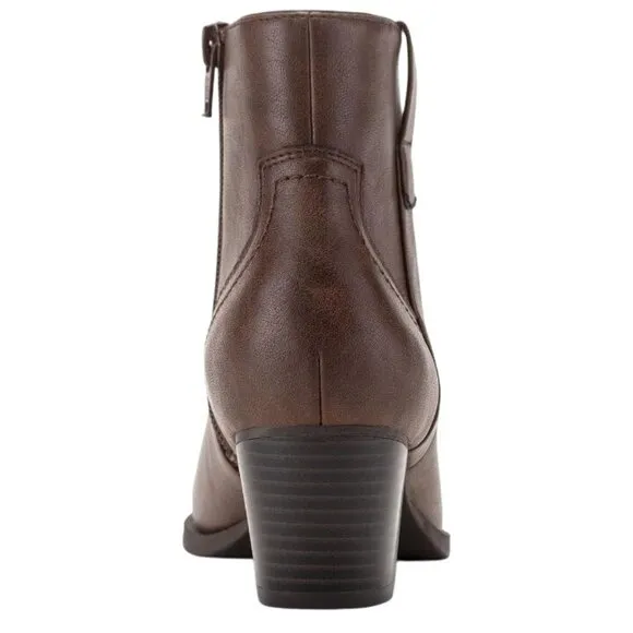 Style &amp; Co. Perriee Zipper Pointed Toe Cowboy, Western Boots in Brown, Size‎ 8.5