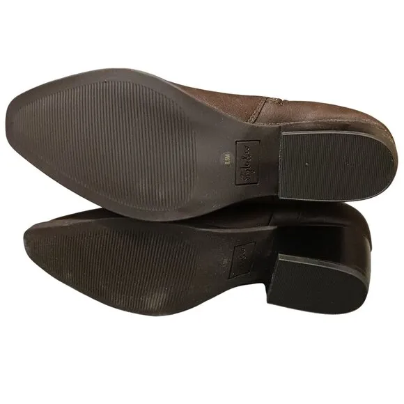 Style &amp; Co. Perriee Zipper Pointed Toe Cowboy, Western Boots in Brown, Size‎ 8.5