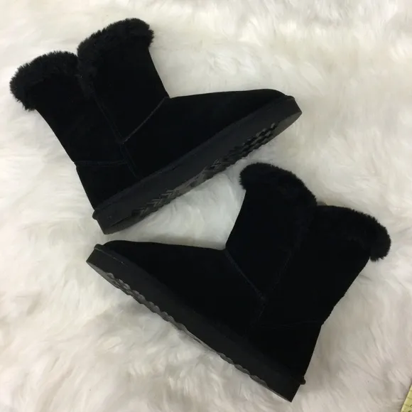 Style &amp; Co. Womens TINY2 Suede Boots - Black - Size 9 - New in Box