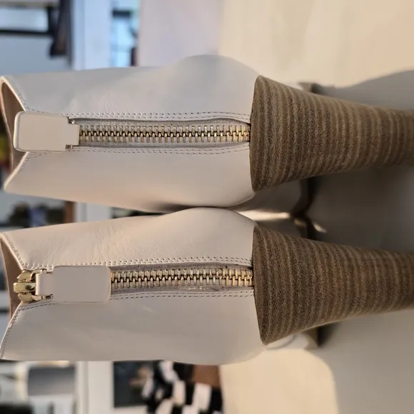 Stylish White Leather Boots