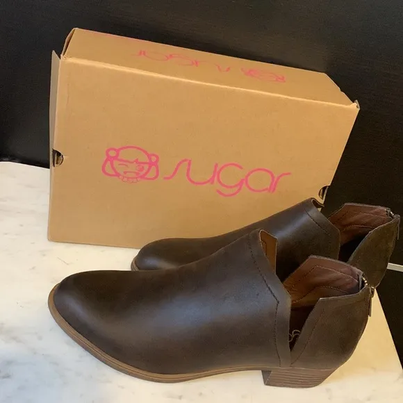 Sugar Tessa Brown Ankle Boots