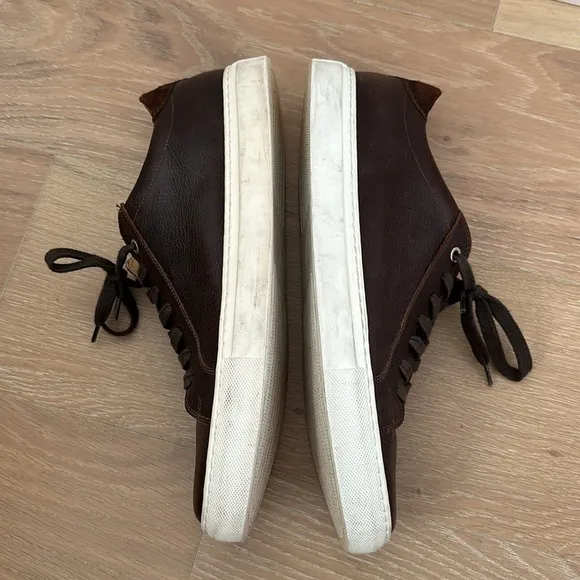Suitsupply Brown Calf Leather White Sole Fashion Sneakers Lace Up Casual Mens 44