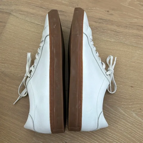 Suitsupply White Calf Leather Brown Sole Fashion Sneakers Lace Up Casual Mens 44