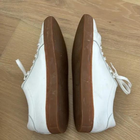 Suitsupply White Calf Leather Brown Sole Fashion Sneakers Lace Up Casual Mens 44