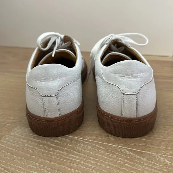 Suitsupply White Calf Leather Brown Sole Fashion Sneakers Lace Up Casual Mens 44